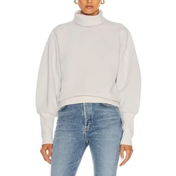 AGOLDE Extended Rib turtleneck Sweatshirt, light gray, Size M, NWT - Picture 1 of 13